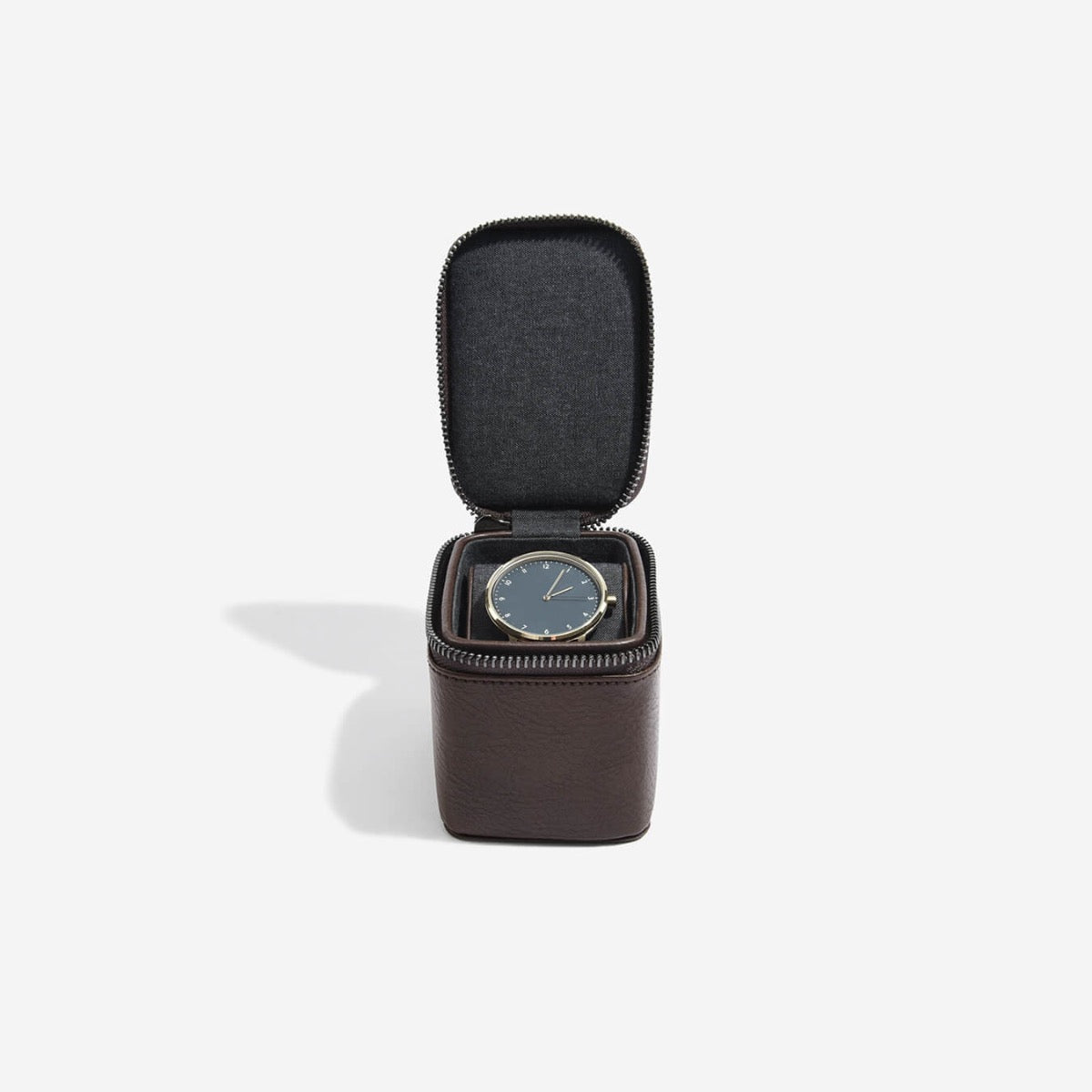 Stackers Mens Brown Zipped Travel Watch Box