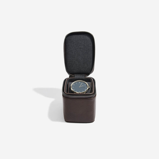 Stackers Mens Brown Zipped Travel Watch Box