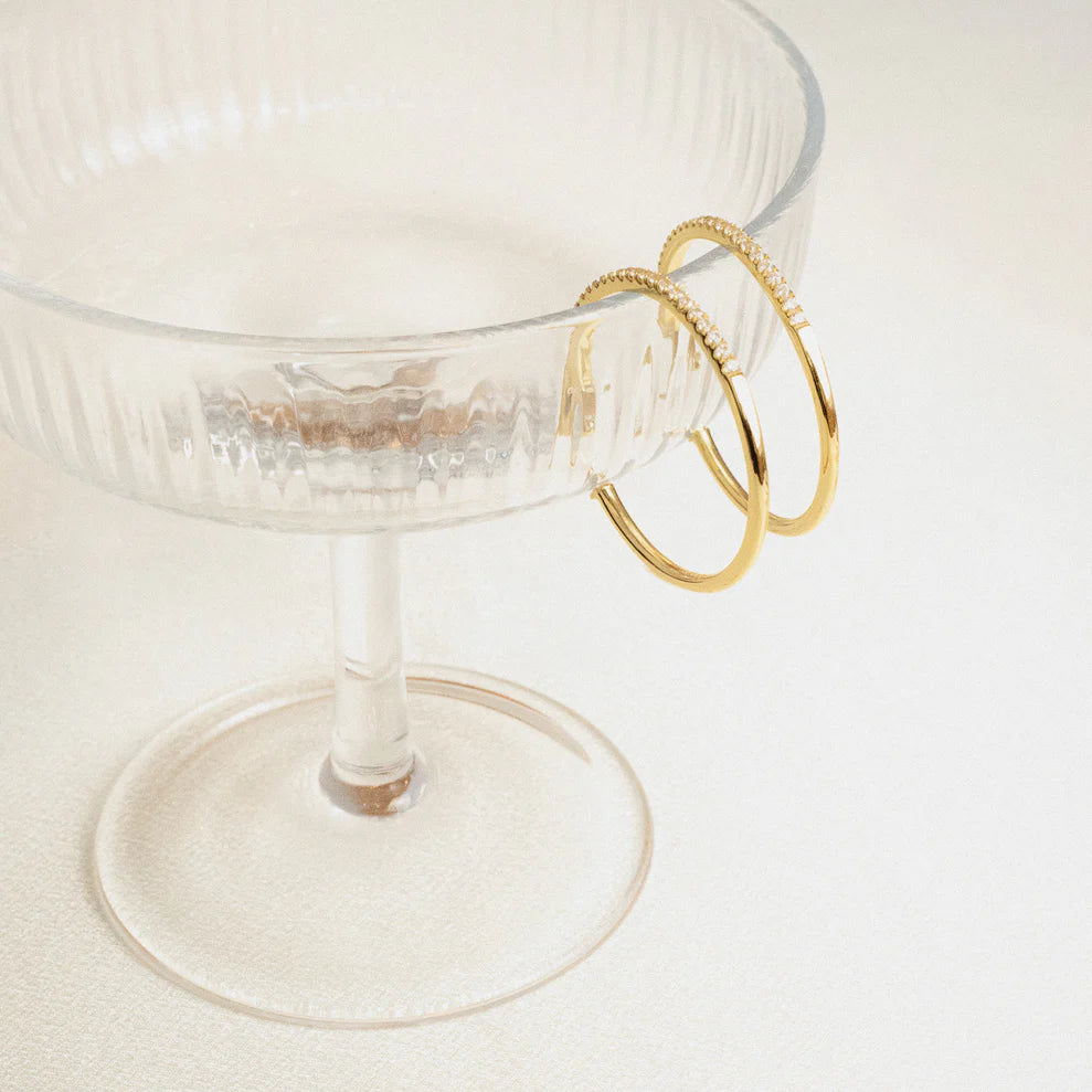 Ania Haie Gold Plated CZ Pavé Hoop Earrings