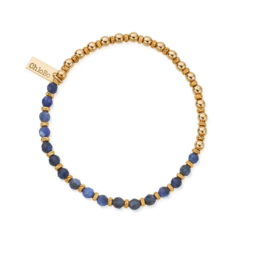 ChloBo Yellow Gold Plated Story Of The Moon Sodalite Bracelet