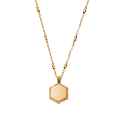 ChloBo 18ct Gold Plated Personalising Hexagon Coin Necklace