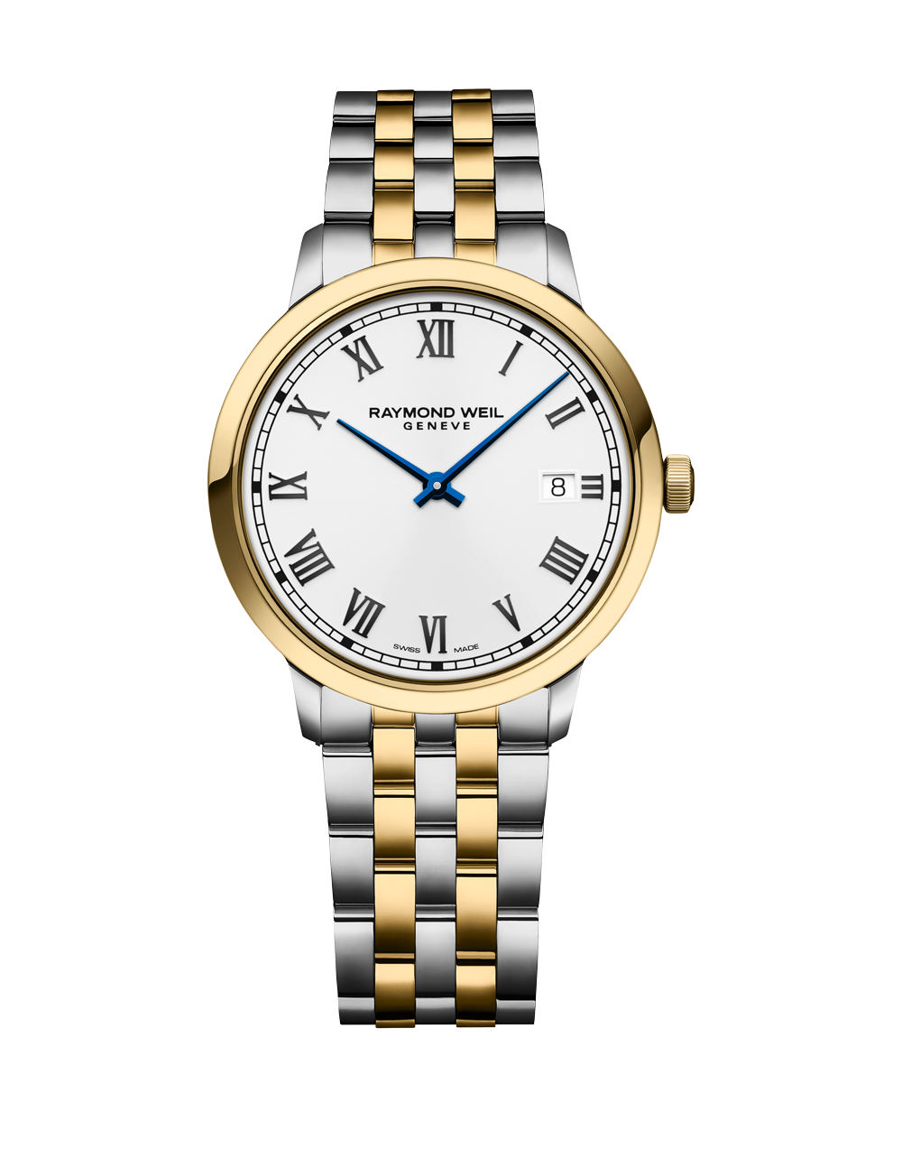 Raymond Weil 39mm Toccata Two Tone White Date Dial Stainless Steel Watch