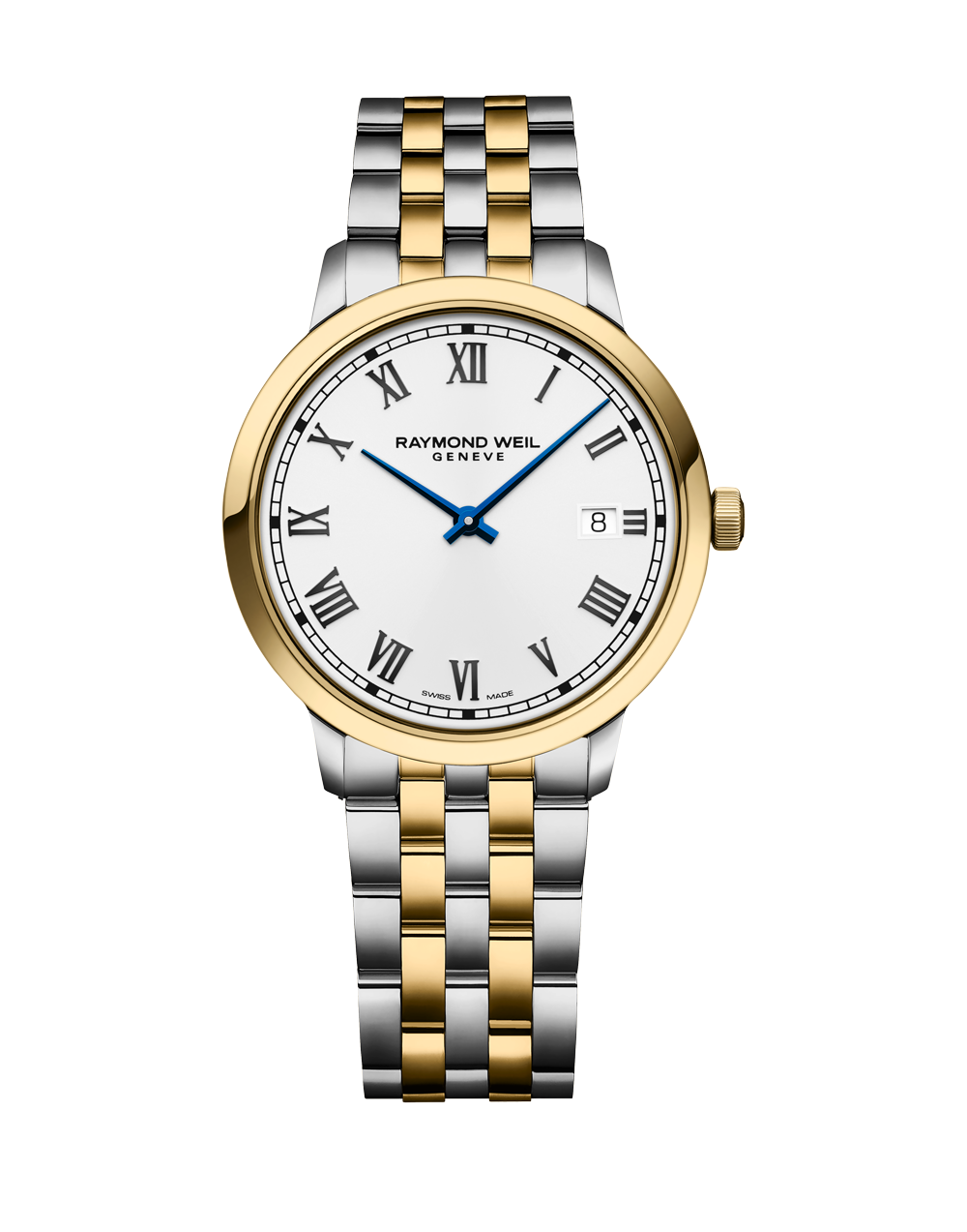 A Picture of Raymond Weil 39mm Toccata Two Tone White Date Dial Stainless Steel Watch