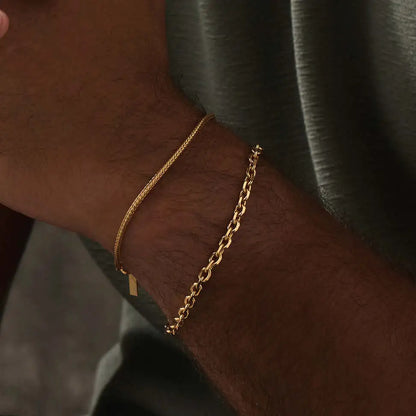 ChloBo MAN Gold Plated Anchor Chain Bracelet