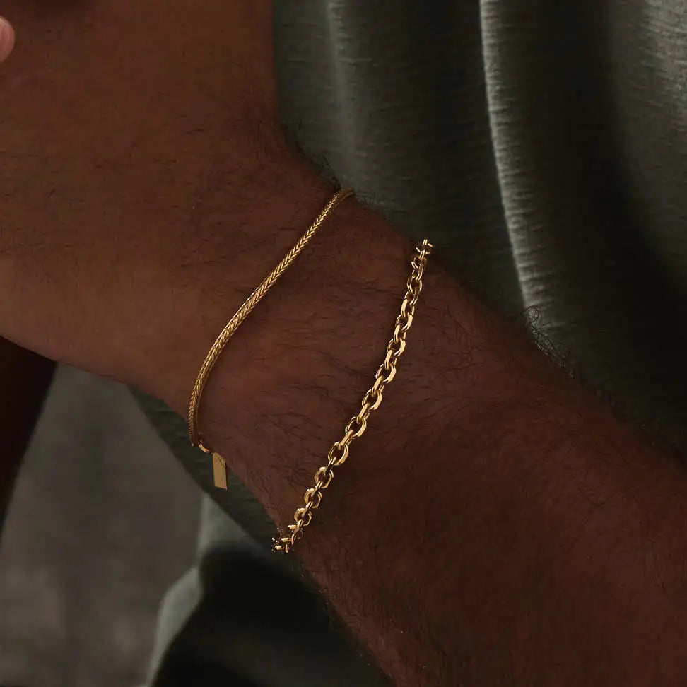 ChloBo MAN Gold Plated Braided Fox Tail Bracelet