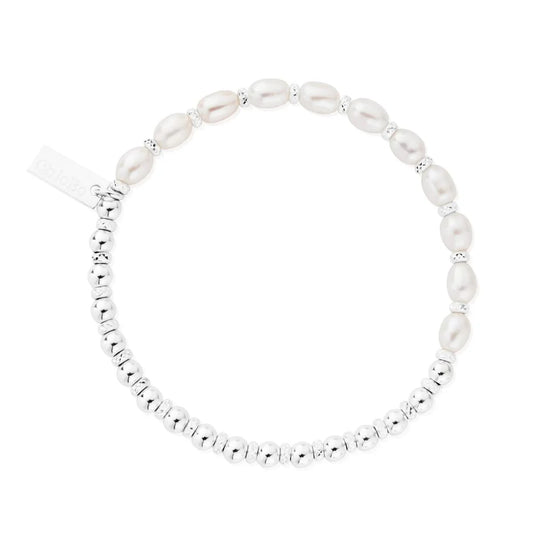 ChloBo Sterling Silver Story of Love Pearl Bracelet