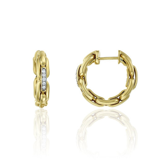 Chimento X-Tend 18ct Yellow Gold Diamond Hoop Earrings