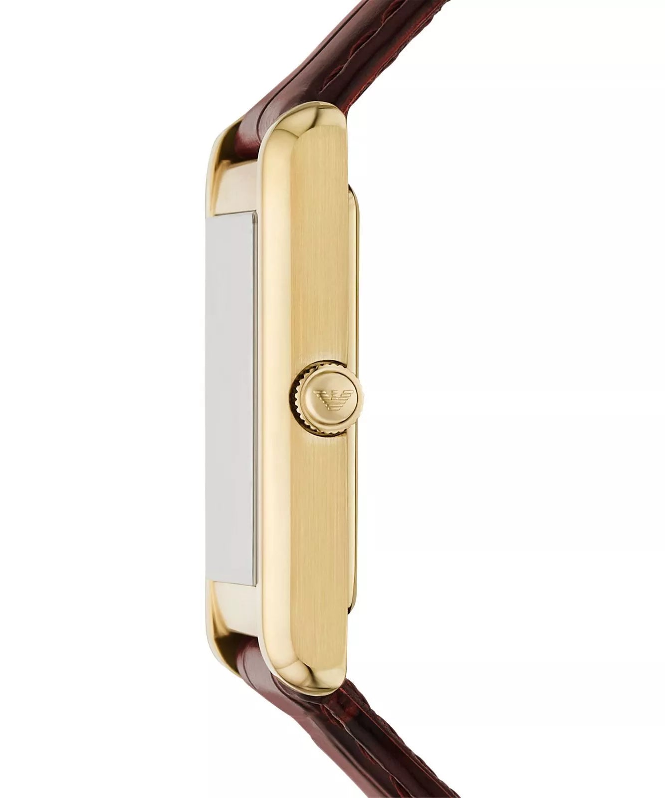 Emporio Armani 25mm Gino White & Gold Tone Brown Strap Watch