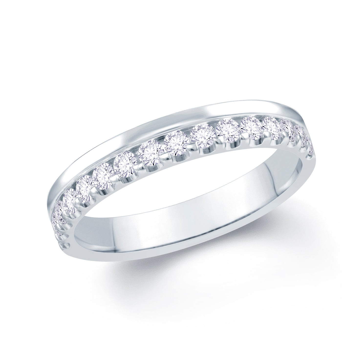 Platinum 0.30ct Offset Claw 3.5mm Diamond Ring