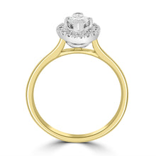 Load image into Gallery viewer, 18ct Yellow Gold Marquise &amp; Halo Diamond Ring 0.58ct