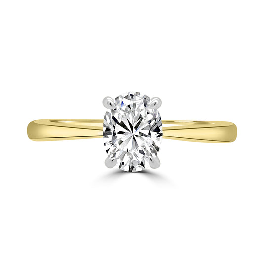18ct Yellow Gold Solitaire Oval Diamond Ring 0.71ct