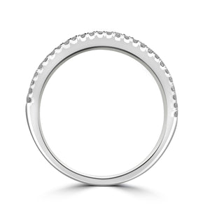 Platinum Three Row Baguette & Round Diamond Eternity Ring 0.77ct