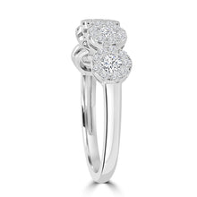 Load image into Gallery viewer, 18ct White Gold Five Stone Brilliant Round &amp; Halo Diamond Ring 0.70ct