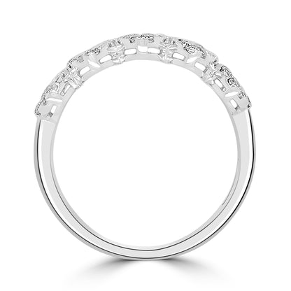 18ct White Gold Five Stone Brilliant Round & Halo Diamond Ring 0.70ct