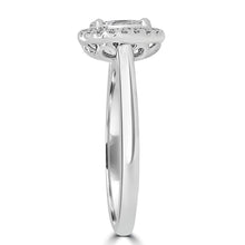 Load image into Gallery viewer, 18ct White Gold Multi Stone Oval &amp; Halo Diamond Ring 0.53ct
