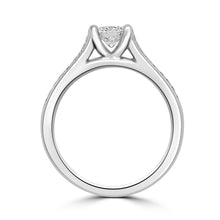 Load image into Gallery viewer, Platinum Brilliant Round &amp; Inlaying Shoulder Set Diamond Band 0.60ct