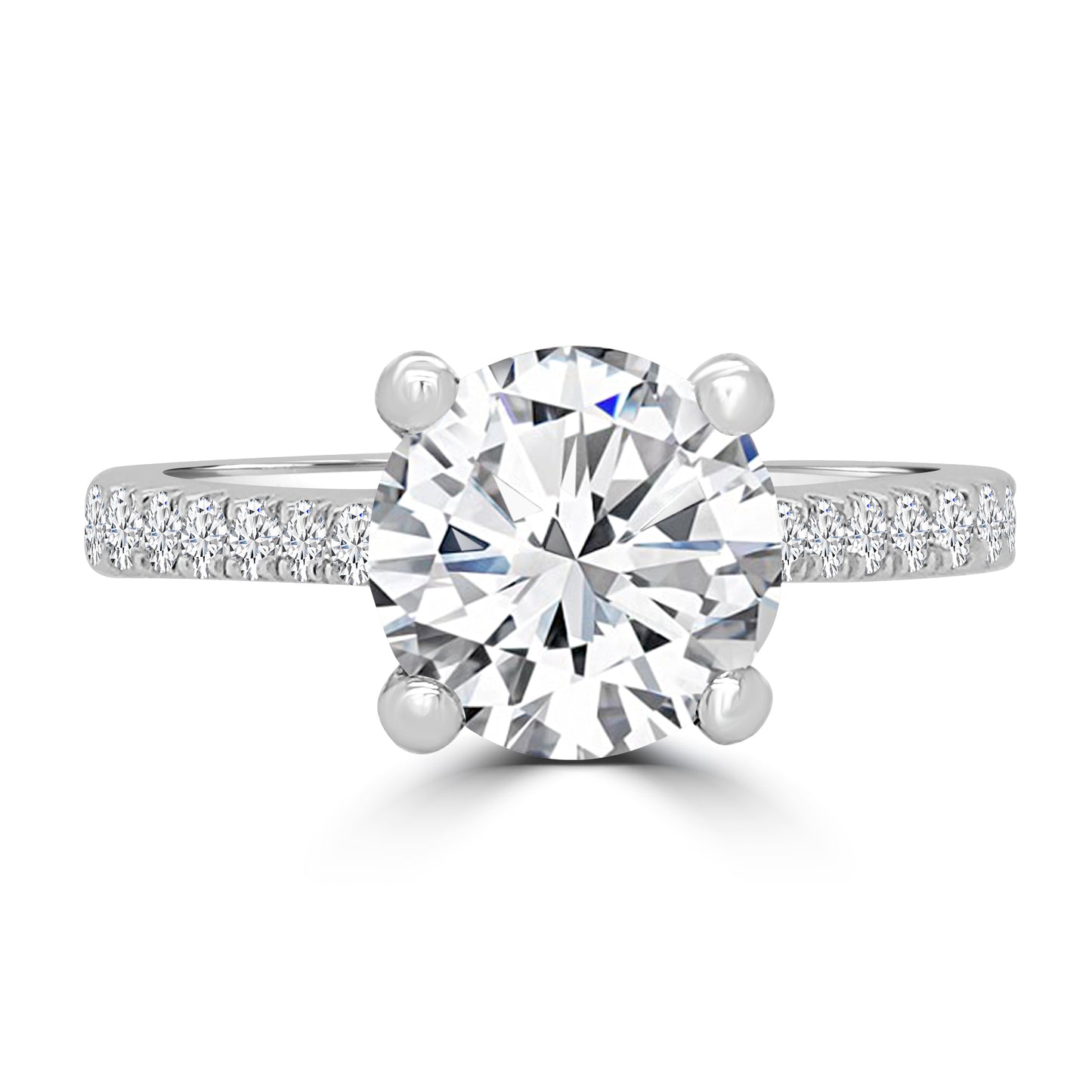 Lab Grown Diamond Brilliant Round Solitaire & Shoulder set Band 2.25ct Media 1 of 3