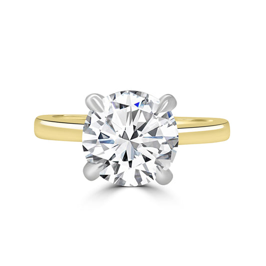 Laboratory Grown Diamond Brilliant Round Solitaire & Hidden Halo, 18ct Yellow Gold Band 1.48ct