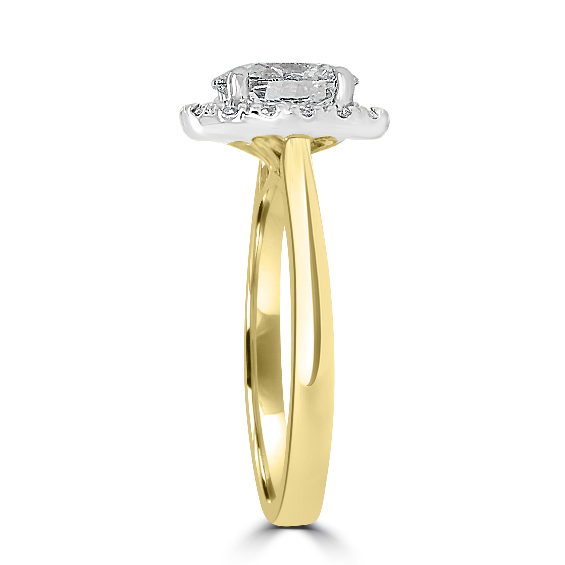 Lab Grown Diamond Oval & Halo 18ct Yellow Gold Band 1.26ct Media 3 of 3
