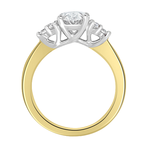 Laboratory Grown Diamond, Oval & Brilliant Round Trefoil Diamond Ring, 18ct Yellow Gold, 1.47ct