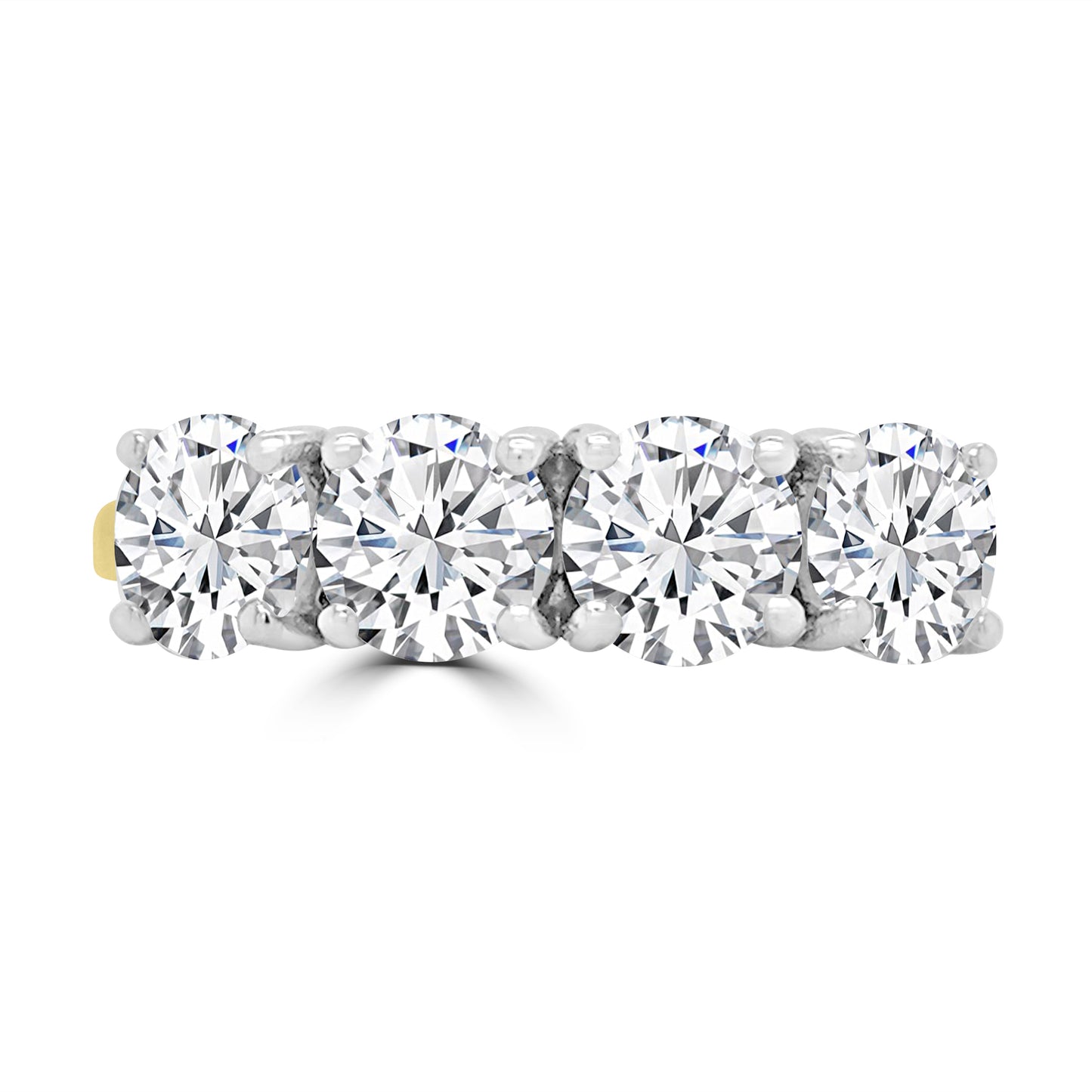 Lab Grown Brilliant Round cut Four Stone 2.00ct Diamonds 18ct Yellow Gold Band
