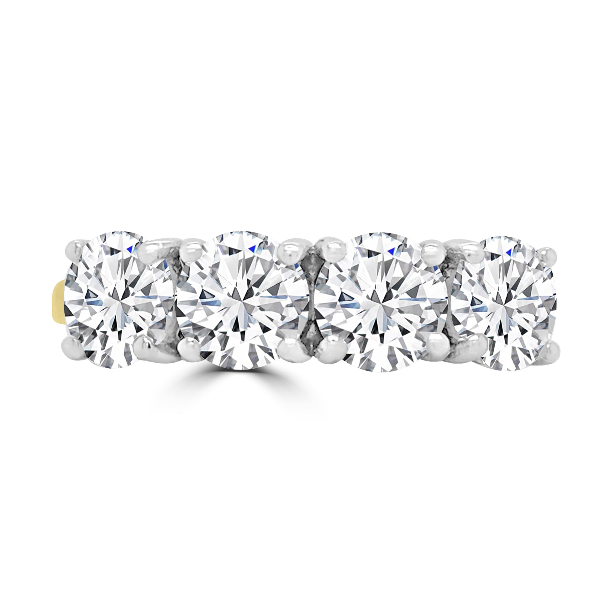 Lab Grown Brilliant Round cut Four Stone 2.00ct Diamonds 18ct Yellow Gold Band