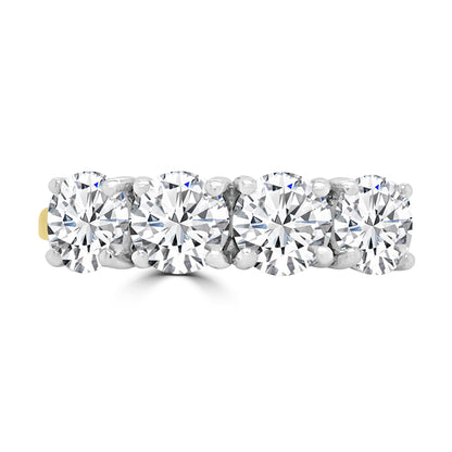 Lab Grown Brilliant Round cut Four Stone 2.00ct Diamonds 18ct Yellow Gold Band