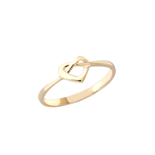 9ct Yellow Gold Open Infinity Heart Ring