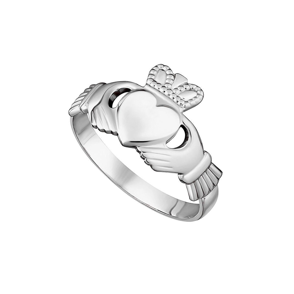 Sterling Silver 10mm Claddagh Maid Ring