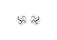 Load image into Gallery viewer, 9ct White Gold 9mm Single Four Knot Stud Earrings