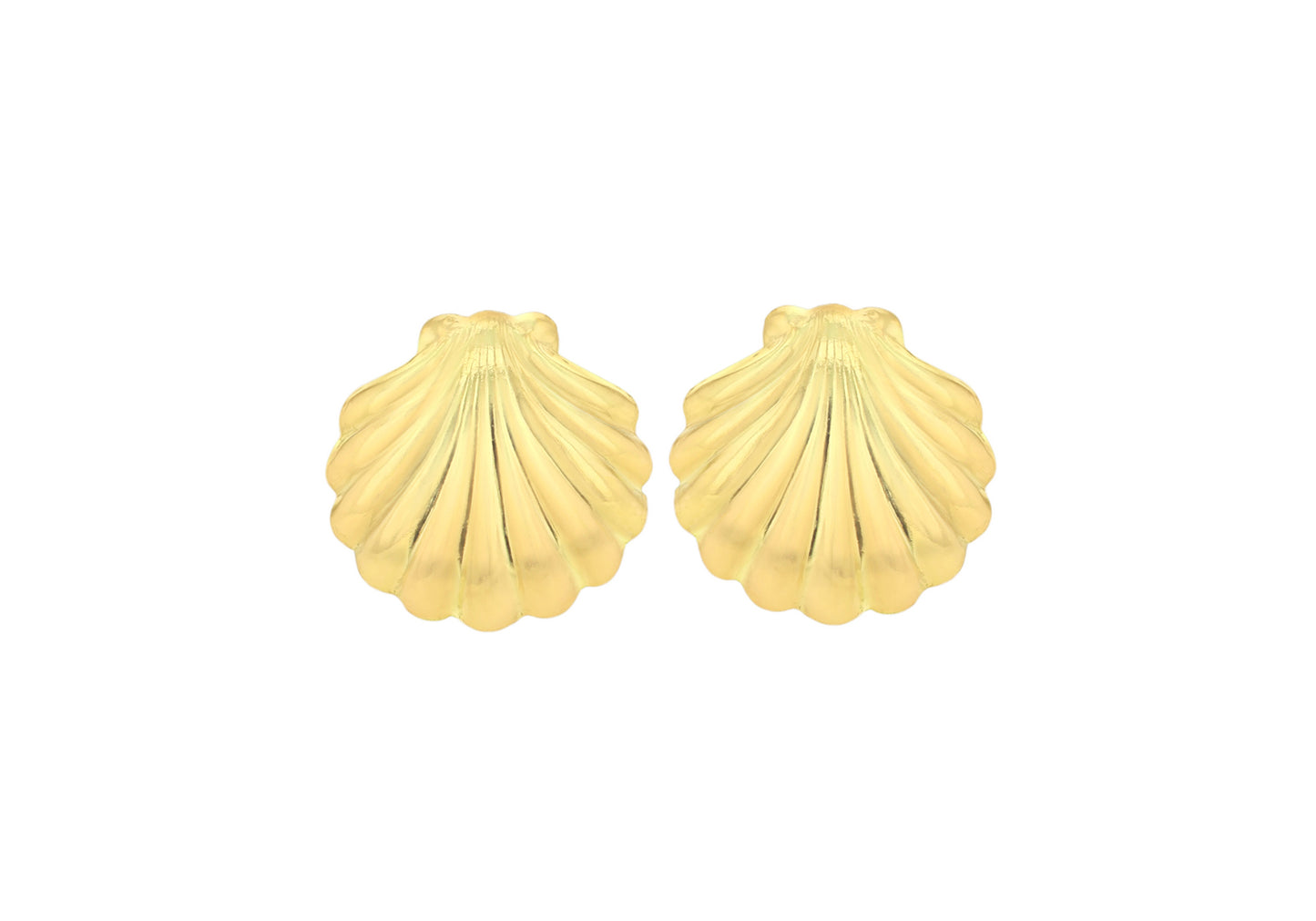 9ct Yellow Gold Shell Shape Stud Earrings