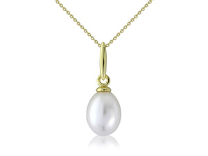 9ct Yellow Gold Cultured Pearl Pendant Necklace