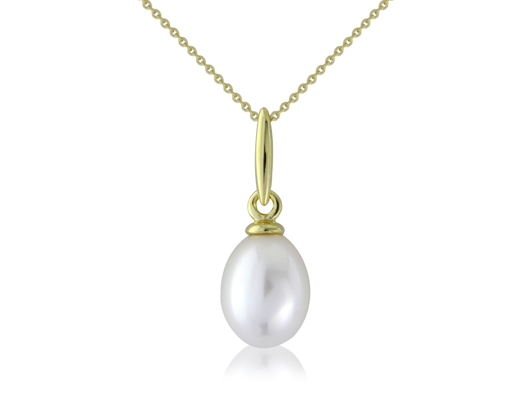 9ct Yellow Gold Cultured Pearl Pendant Necklace