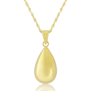 9ct Yellow Gold Pear Drop Pendant Necklace