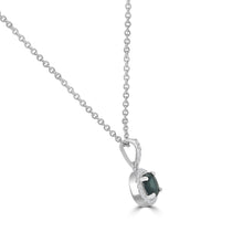 Load image into Gallery viewer, 18ct White Gold Round Sapphire &amp; Diamond Halo Necklace