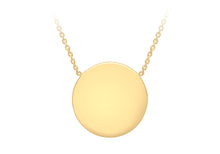 Load image into Gallery viewer, 9ct Yellow Gold 15mm Disc Pendant Adjustable Necklace