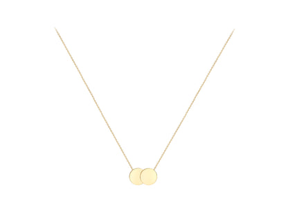 9ct Yellow Gold Small Double Disc Necklace