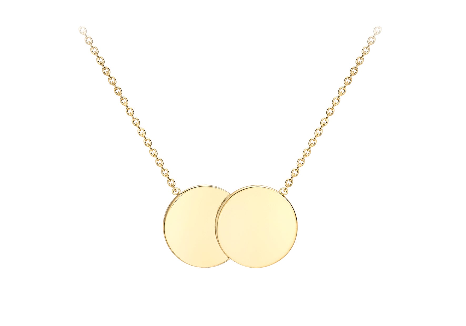 9ct Yellow Gold Small Double Disc Necklace | Gold Necklaces | Jack Murphy  Jewellers