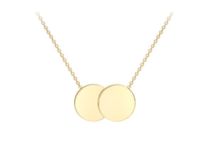 9ct Yellow Gold Small Double Disc Necklace