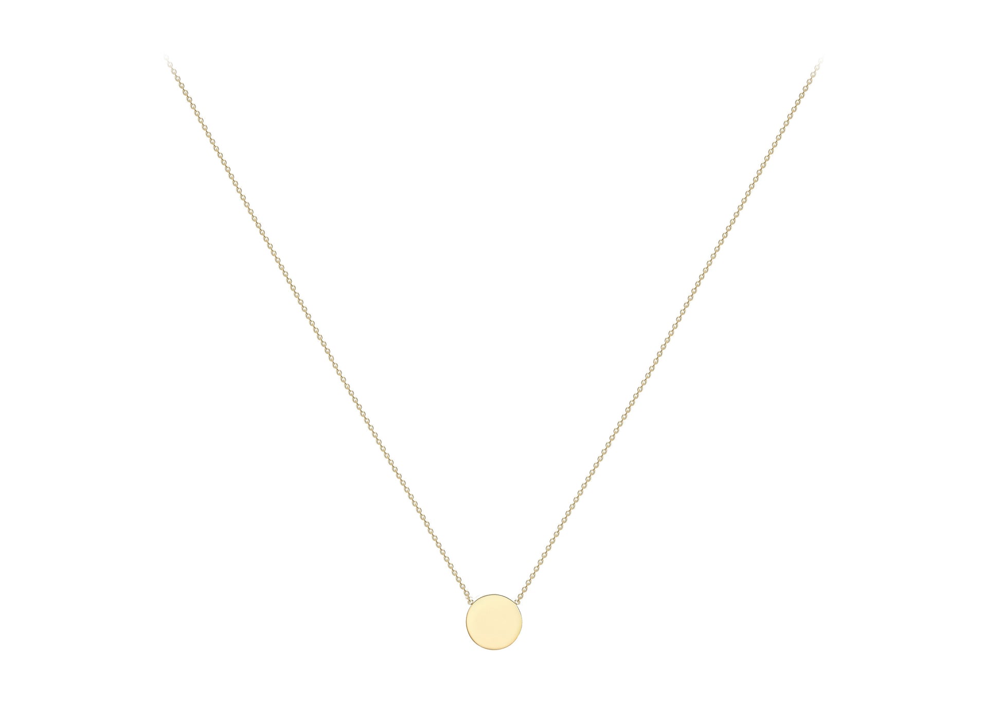 9ct Yellow Gold Small Disc Necklace long view