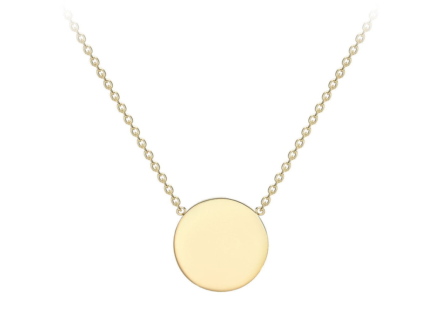 9ct Yellow Gold Small Disc Necklace