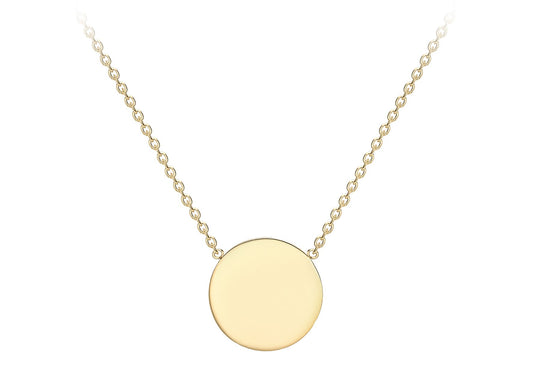 9ct Yellow Gold Small Disc Necklace