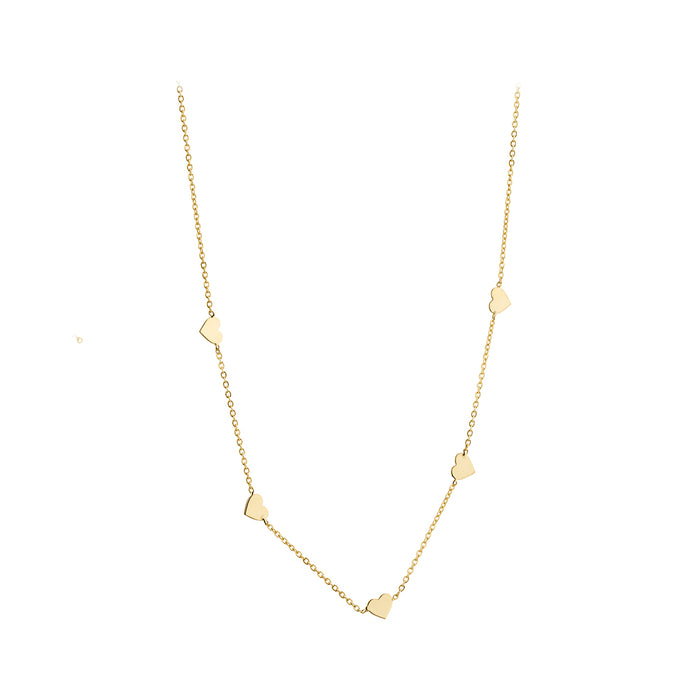 9ct Yellow Gold Heart Droplet Necklet