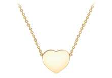 Load image into Gallery viewer, 9ct Yellow Gold Fine Chain Plain Polished Heart Necklace Close