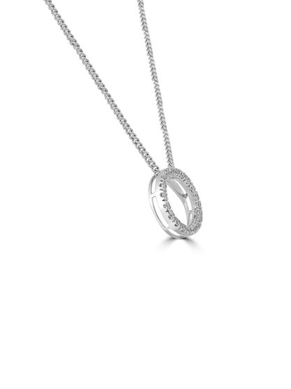 9ct White Gold Circle Of Life Diamond Necklace 0.32ct