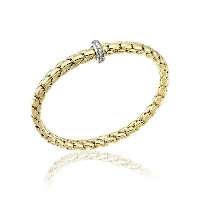 Chimento Stretch Spring 18ct Gold & 0.19ct Diamond Bracelet