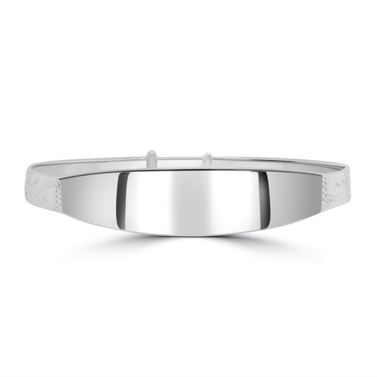 Sterling Silver Pattern & ID Plate Expansion Childs Bangle