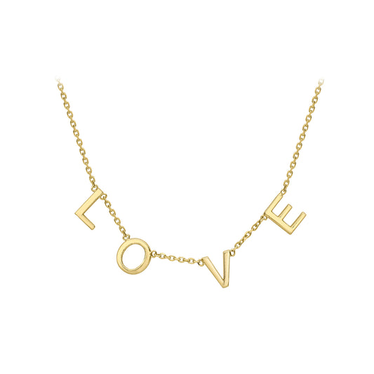 9ct Yellow Gold "L.O.V.E" Lettered Necklace