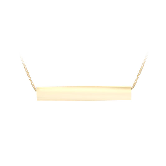 9ct Yellow Gold Horizontal Plate Necklace