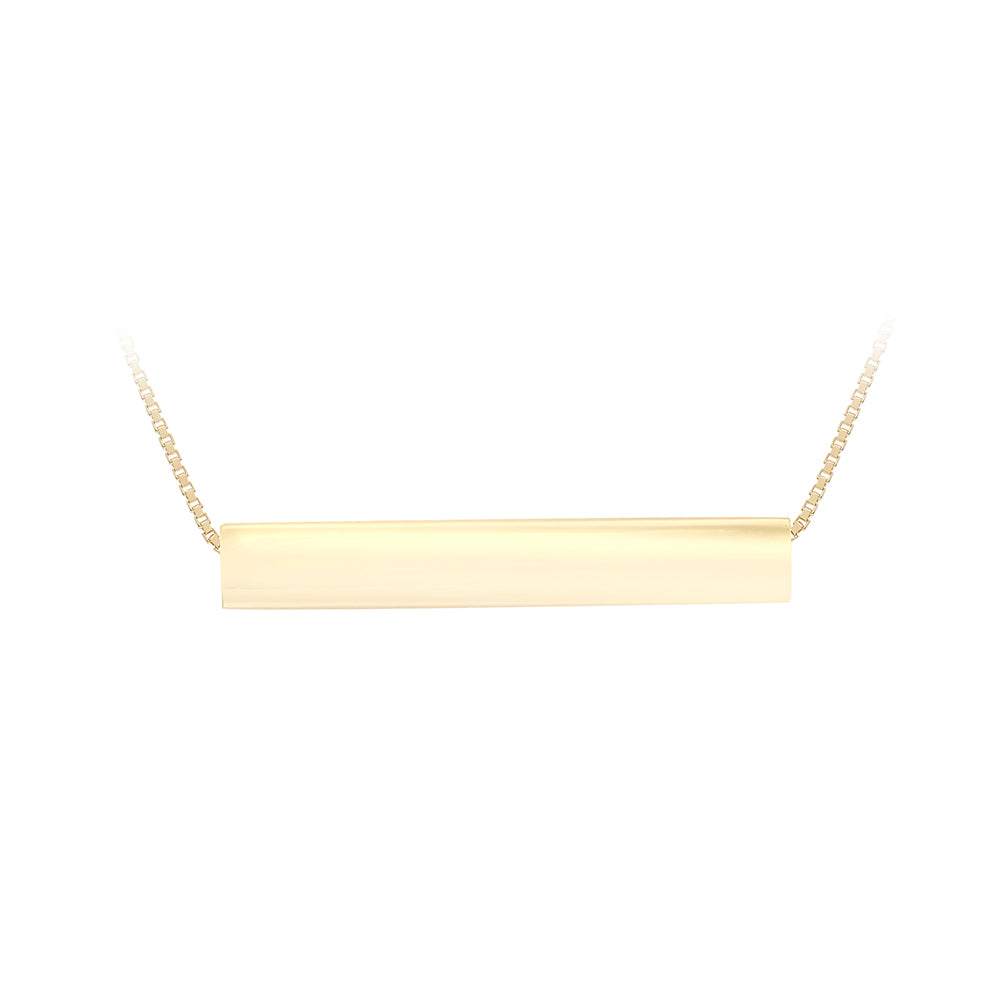 9ct Yellow Gold Horizontal Plate Necklace